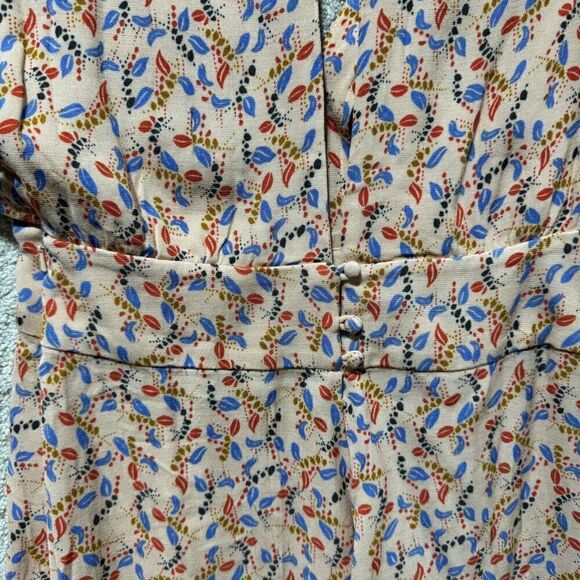 Free People Romper Women's 6 Peach Printed Short One Piece Split Sleeve Playsuit - Picture 11 of 14